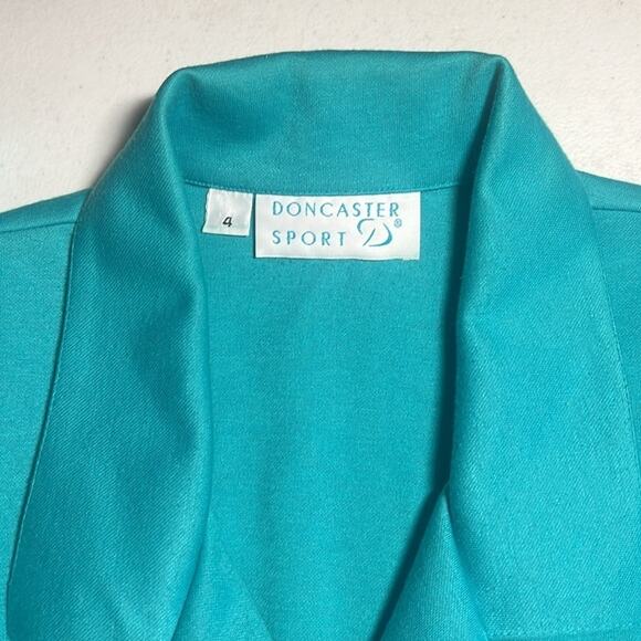 Vintage Doncaster Sport Teal Jumpsuit 80's Office Dress Up Women's Size 4 Fun! ! - Picture 4 of 9